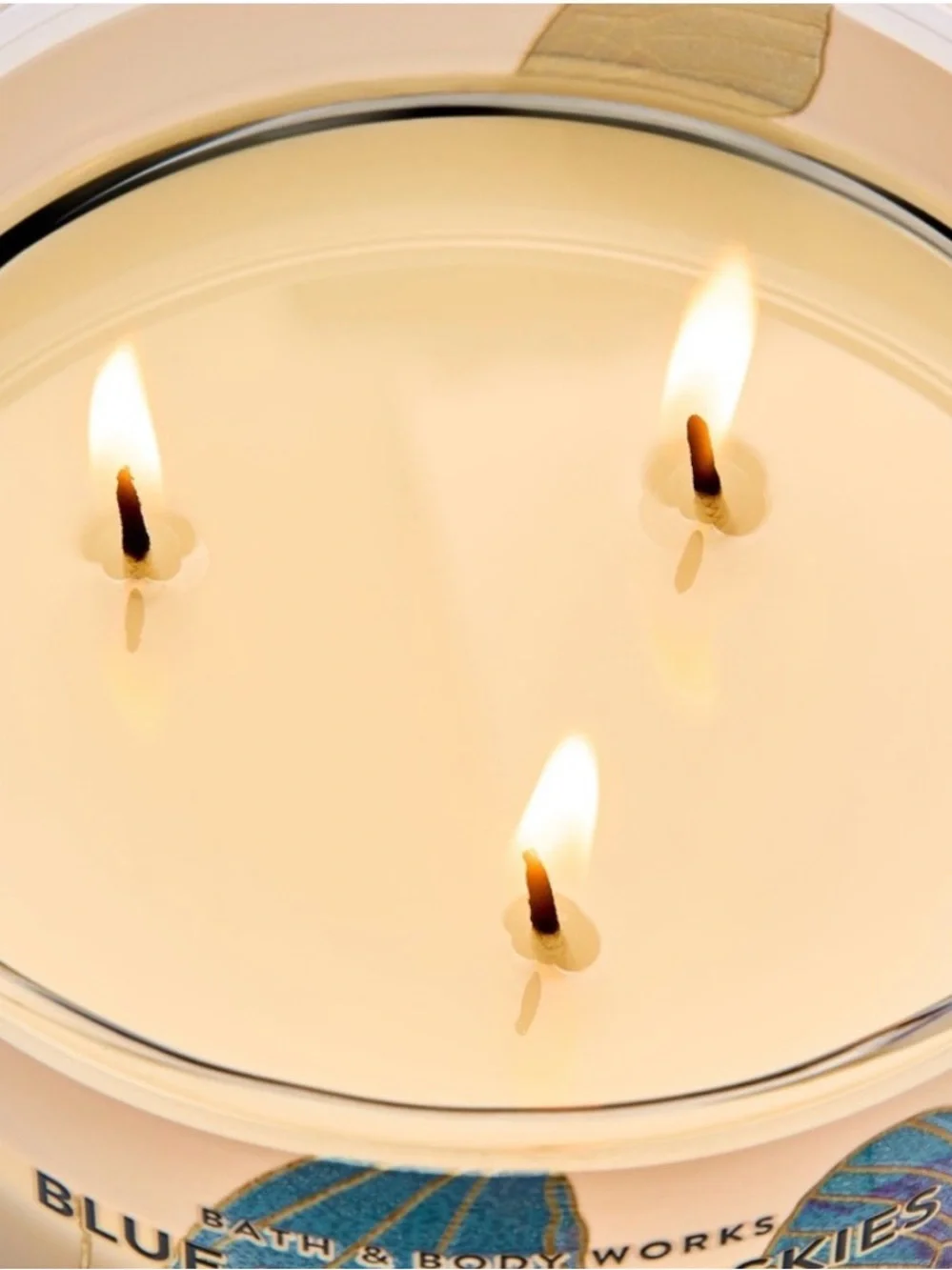 NEW! Bath & Body Works Blue Orchard Skies 3-Wick Candle w Metal Lid